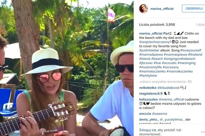 Marina Łuczenko i Wojciech Szczęsny śpiewają Love Yourself Justina Biebera