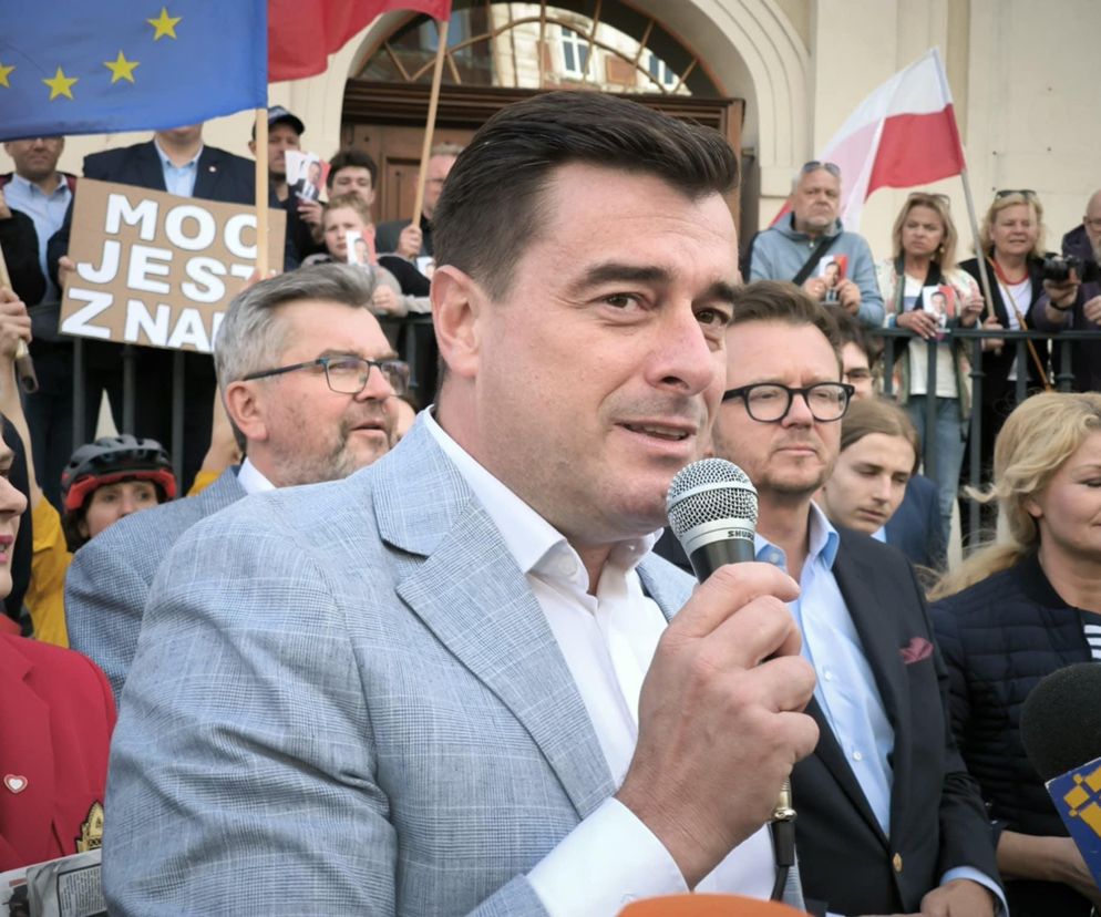 Wiec wyborczy w Lesznie 