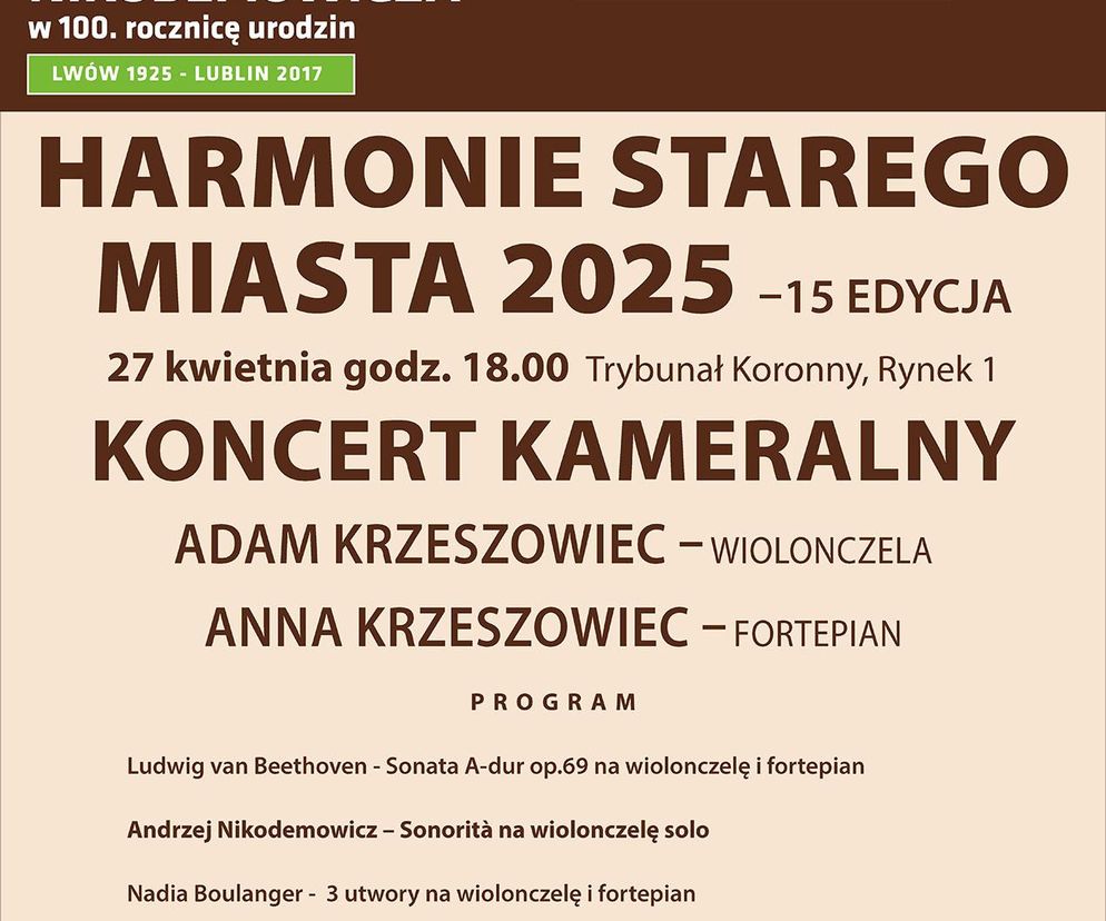 Harmonie Starego Miasta - plakat wydarzenia