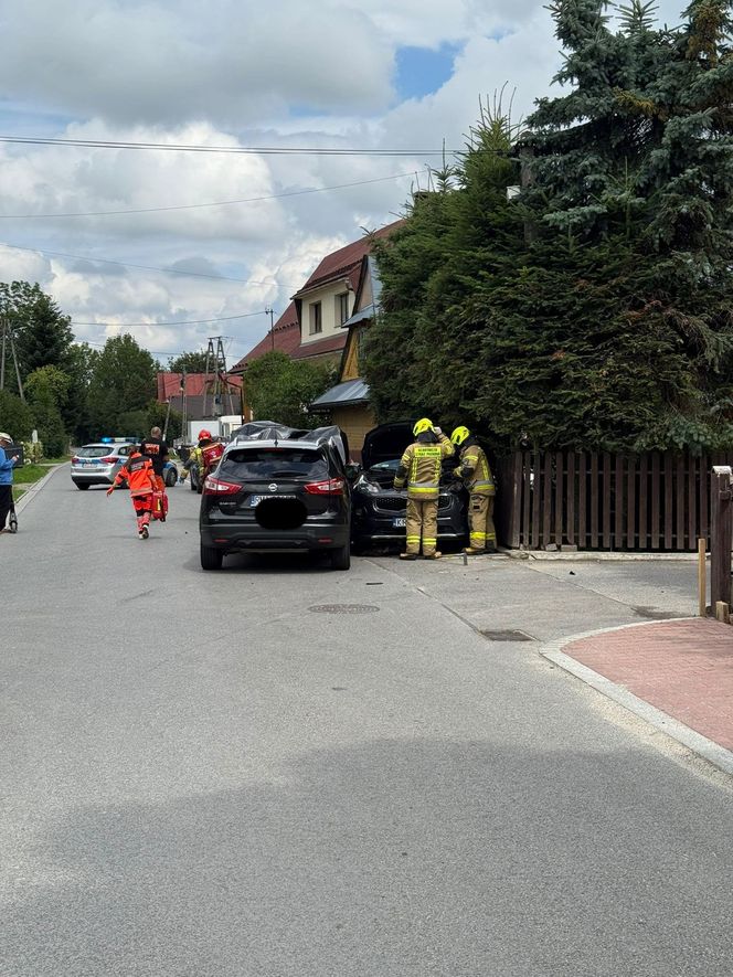 Zderzenie samochodów w Białym Dunajcu