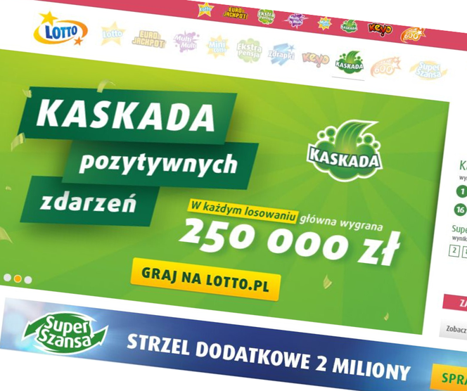 Lotto Kaskada Wyniki Poniedzialek 08 06 2020 Godz 14 00 Wyniki Losowania Olsztyn Super Express