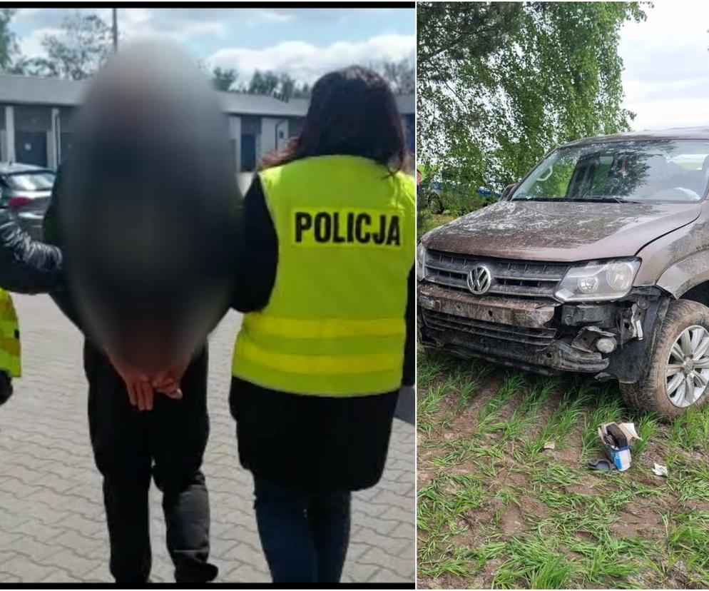 Szaleńczy pościg i seria strzałów z policyjnej broni. 34-letni kierowca volkswagena aresztowany