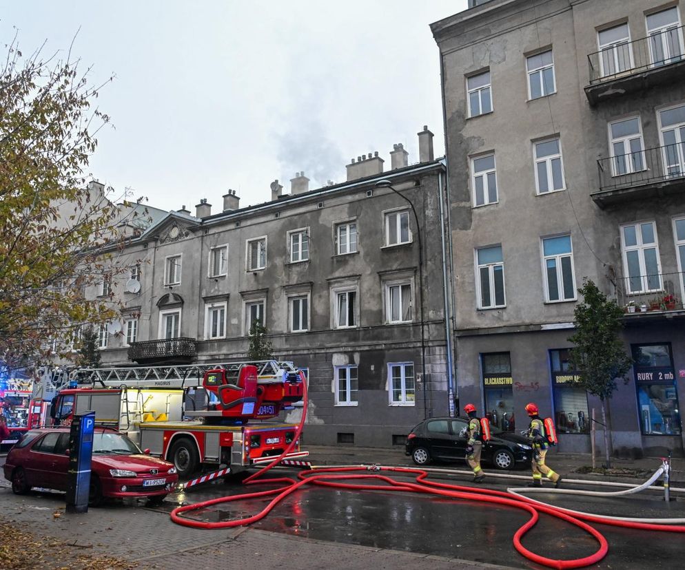 Pożar kamienicy przy ul. Miedzianej w Warszawie 29.10.2024