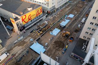 Przebudowa kwartału ulic Złotej, Zgoda, Jasnej i Sienkiewicza w Warszawie (luty 2025)