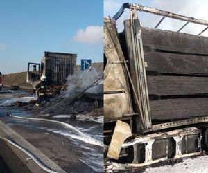 Wypadek i pożar na A4