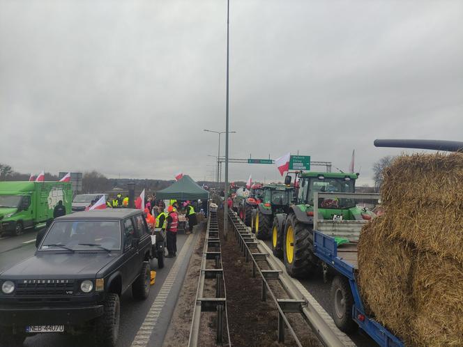 Protest rolników w Elblągu na S7