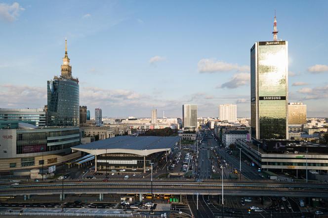 Płlac Kultury i Nauki, Dworzec Centralny, Aleje Jerozolimskie i hotel Mariott