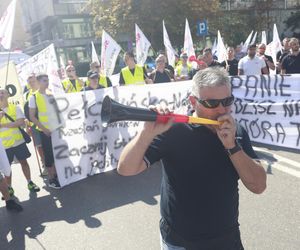 Protest górników i hutników ze Śląska w Warszawie