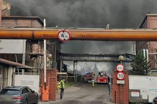 Pożar na terenie huty w Łaziskach Górnych