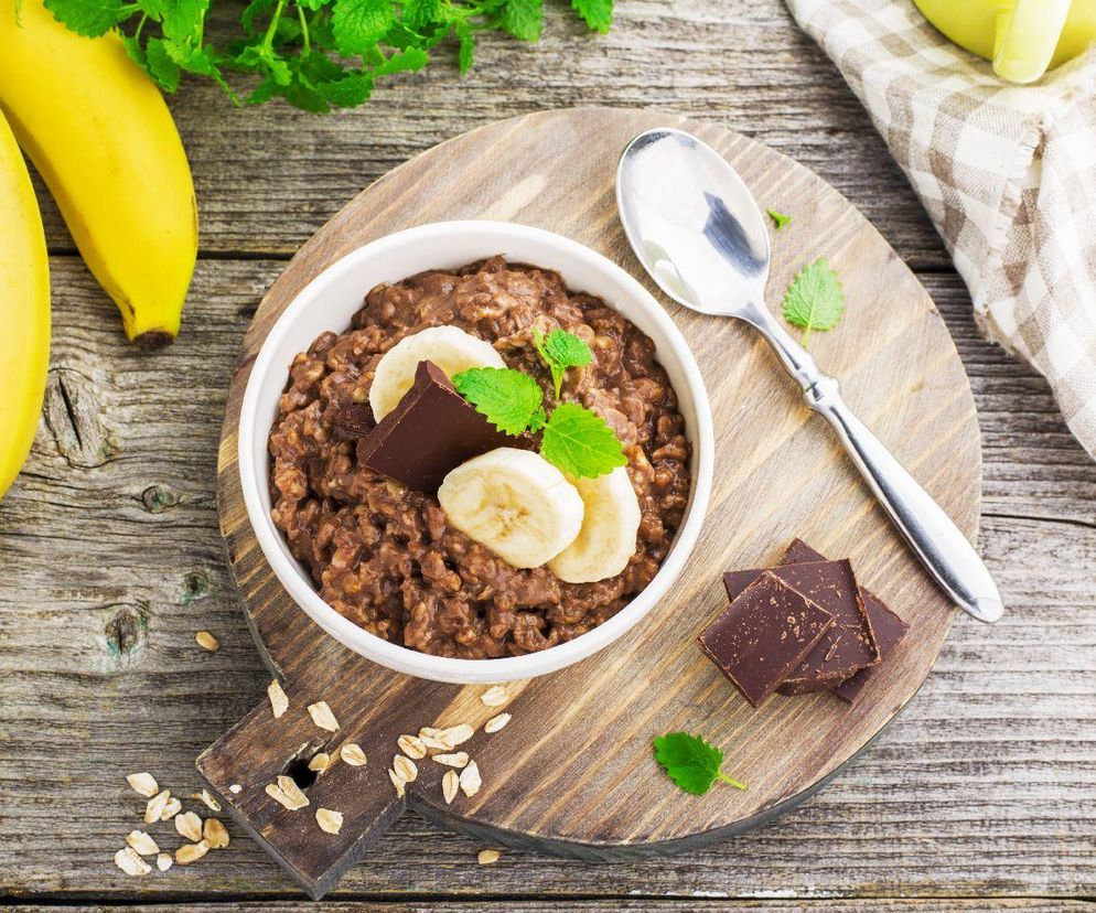 nocna owsianka z czekoladą i chia