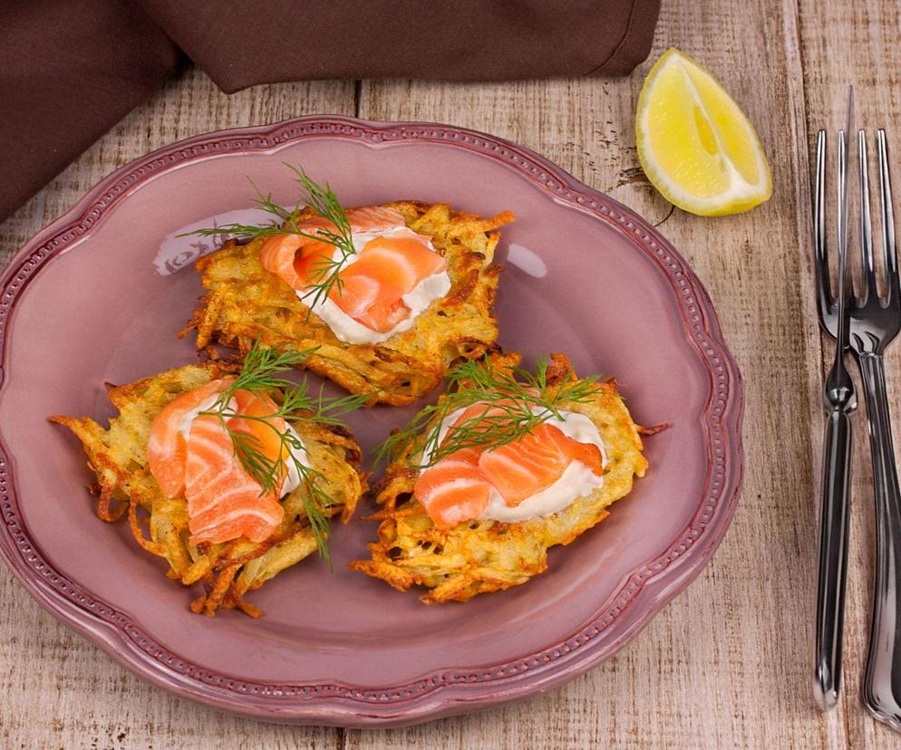 placuszki marchewkowe z łososiem