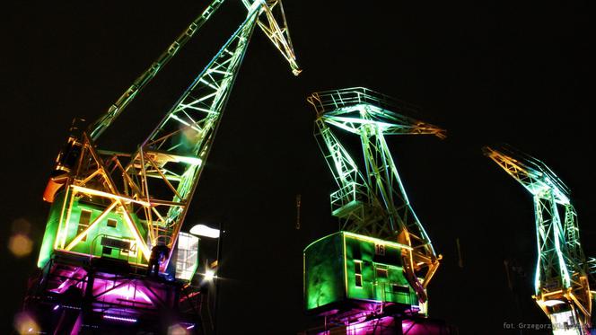 Iluminacja szczecińskich dźwigozaurów