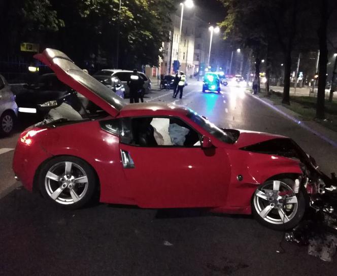 Nissan 370Z rozbity w Szczecinie