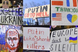 Antyrosyjskie protesty w Warszawie. Te transparenty przejdą do historii