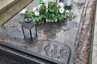 Skradziony nagrobek z cmentarza w Dysie