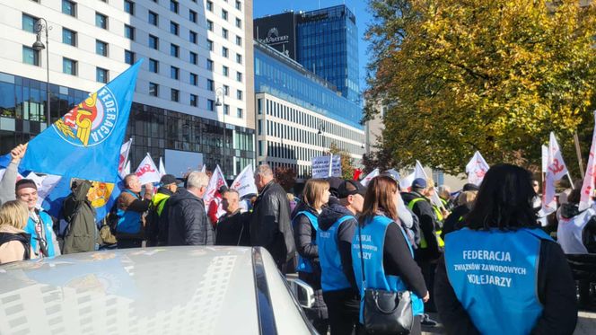 Protest kolejarzy Warszawa 15.10.2025