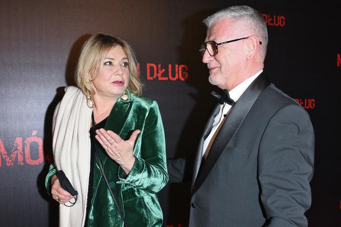 Małgorzata Ostrowska-Królikowska i Bogusław Job na premierze filmu "Mój dług"