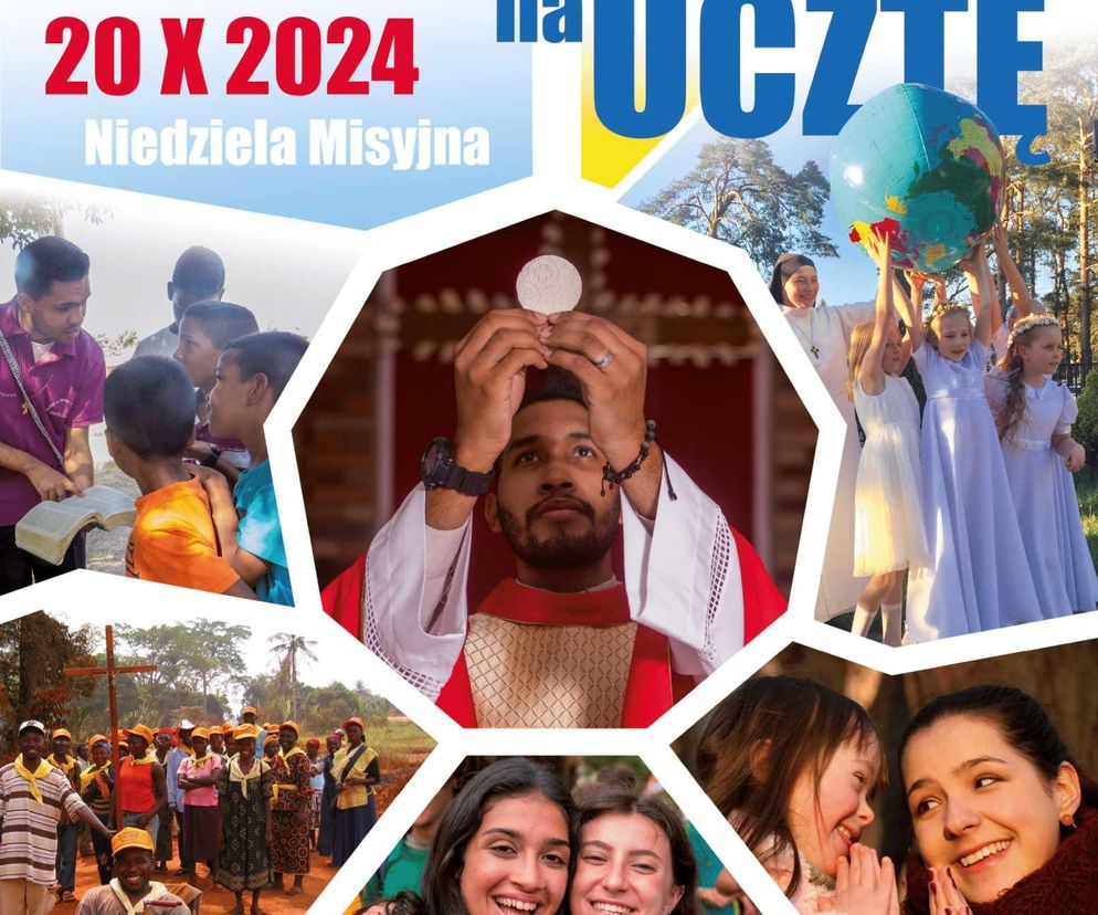 Plakat zapowiadający Niedzielę Misyjną i Tydzień Misyjny