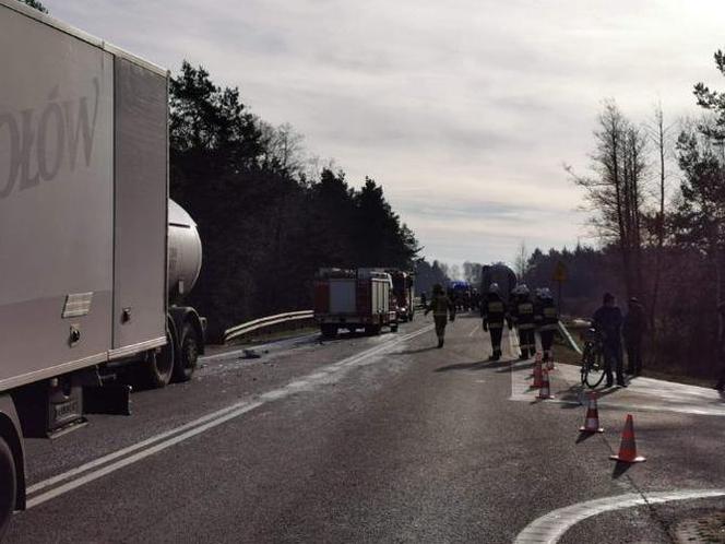 Jacentów: KARAMBOL na DK74. Rozbity RADIOWÓZ i cysterna z LPG!