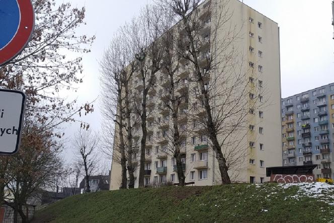 Z jednego z mieszkań wieżowca przy ul. Gwiaździstej 18 wyrzucane były śmieci.