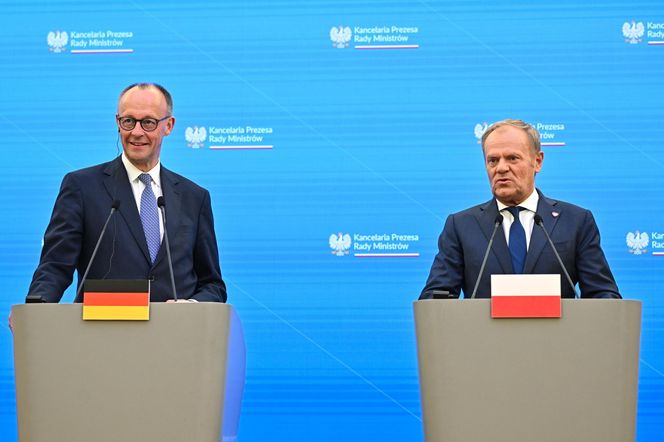 Premier Donald Tusk oraz kanclerz Niemiec Friedrich Merz