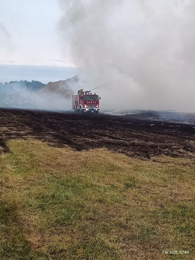 Ogromny pożar pod Kaliszem. Sytuacja jest już opanowana. W akcji ponad 20 zastępów straży pożarnej