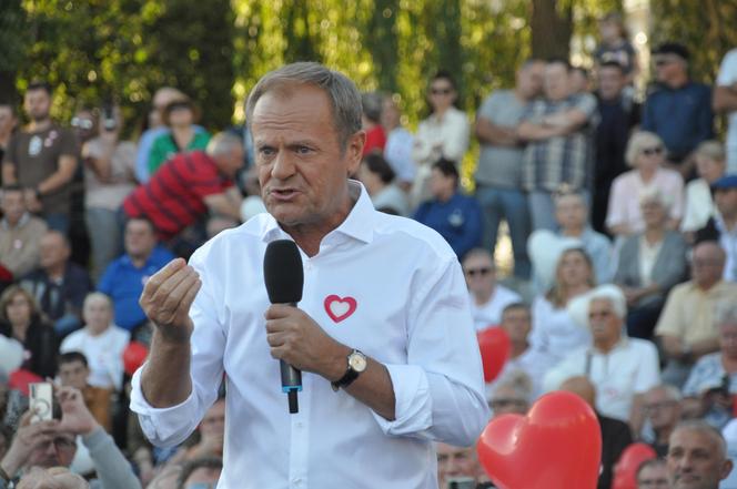 Donald Tusk, lider Platformy Obywatelskiej w Skarżysku-Kamiennej (Świętokrzyskie)