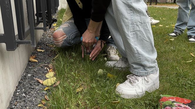 Uczniowie sadzili żonkile przy skwerze pamięci