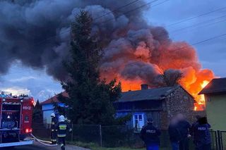 Pożar budynków gospodarczych w Dąbrowie Górniczej 