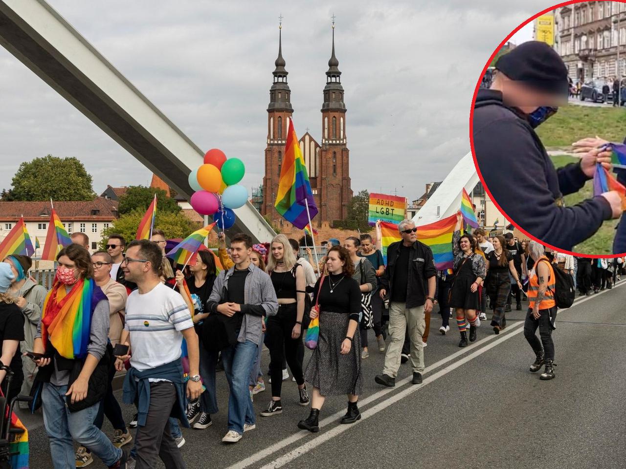 Marsz Równości w Opolu. Publicznie spalili flagę. Interwencja policji 