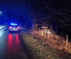 Zjechał z drogi i huknął w drzewo. Jego auto stanęło w płomieniach. Cudem uniknął śmierci