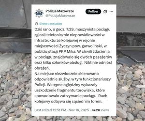 Uszkodzone tory pod Garwolinem