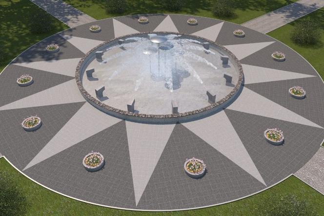 Wizualizacja fontanny w Parku Kopernika