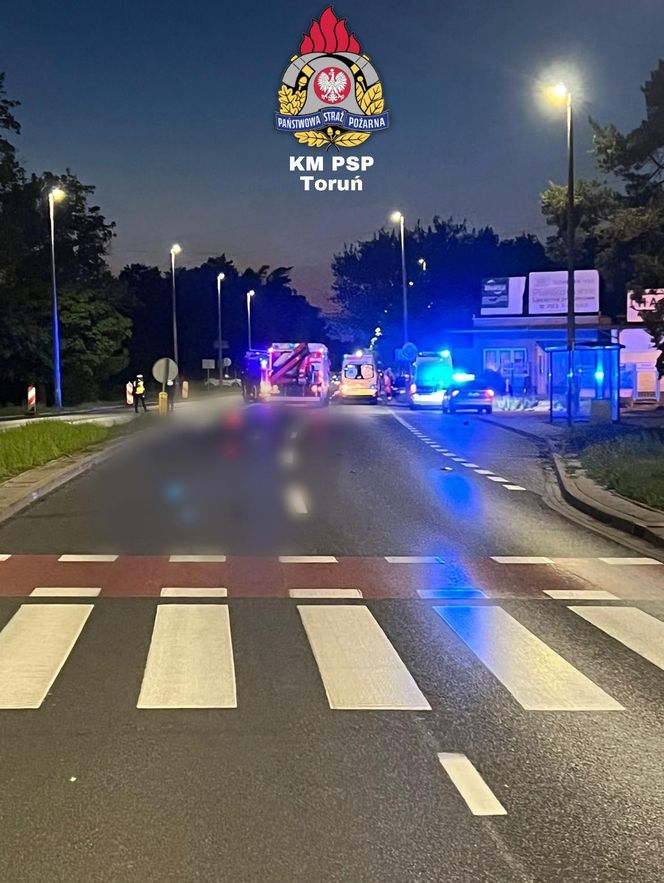 Śmiertelny wypadek na Szosie Bydgoskiej w Toruniu. Pieszy zginął na pasach