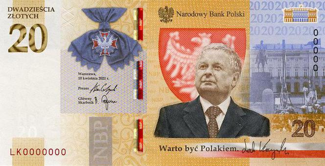 Banknot 20 zł z Lechem Kaczyńskim