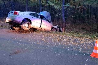Domanice. Rozbili się na drzewie, gdy jechali na cmentarz. Dwie osoby ranne