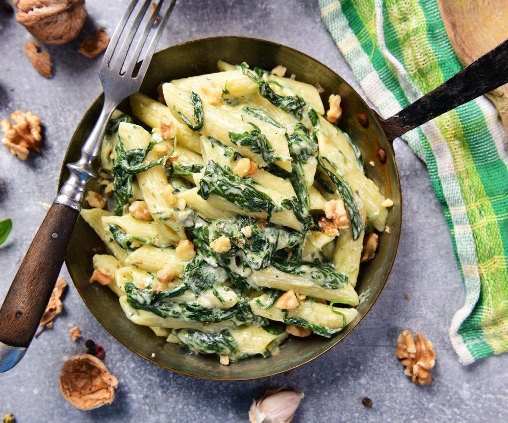 penne ze szpinakiem