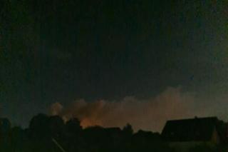 Pożar hangaru w Porębie