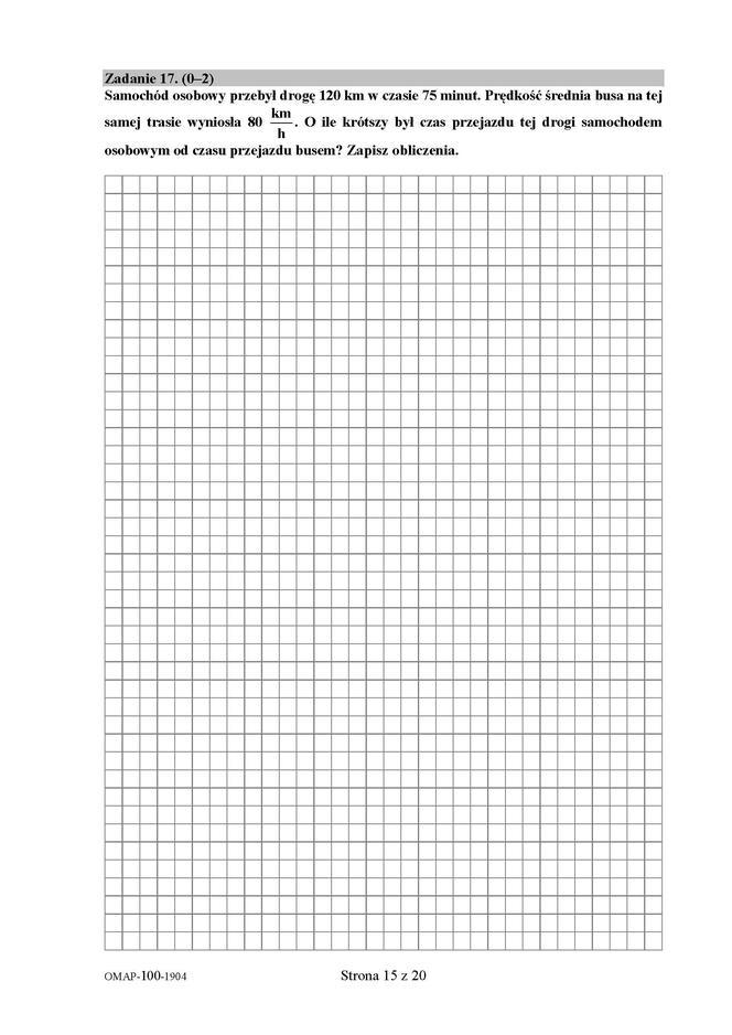 Egzamin ósmoklasisty 2019 - matematyka