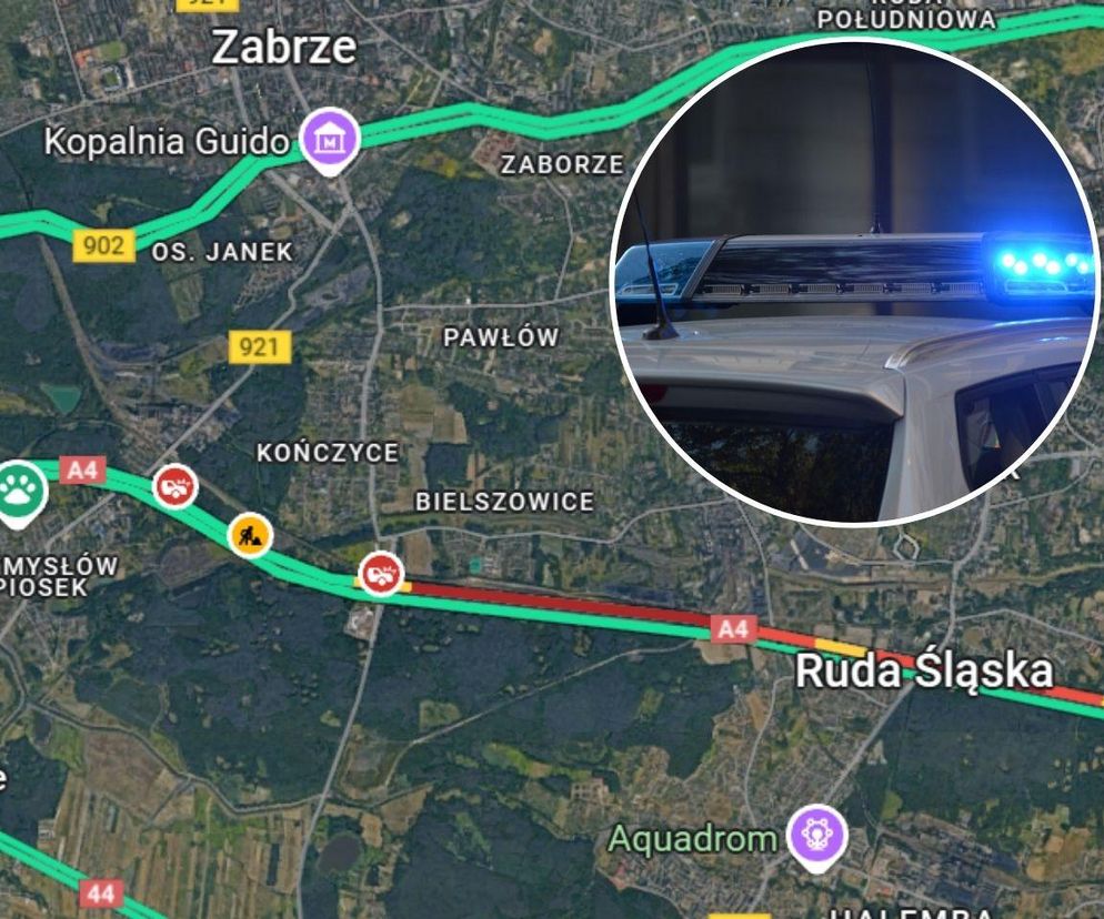 Karambol na autostradzie A4 na wysokości Zabrza. Poważne utrudnienia 