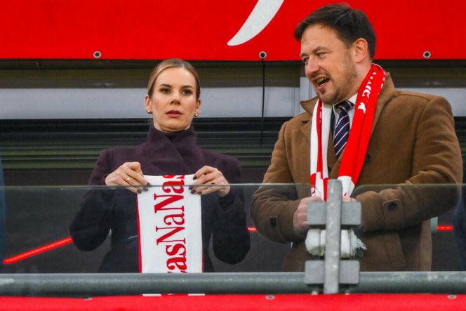 Marta Nawrocka na meczu Polska - Holandia