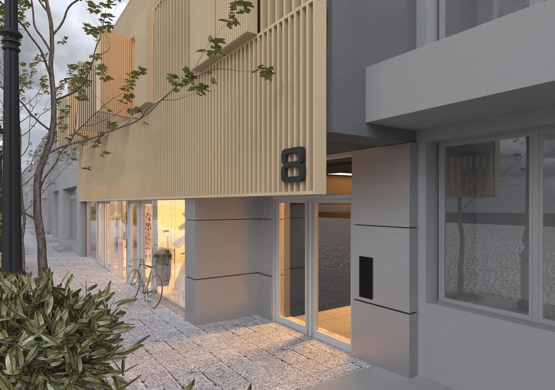 Współczesna kamienica w Łowiczu