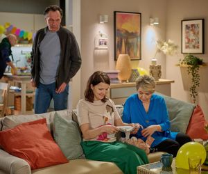 Na Wspólnej odc. 4034: Roman (Waldemar Obłoza), Edward (Wojciech Skibiński), Marta (Joanna Jabłczyńska), Honorata (Aleksandra Konieczna)