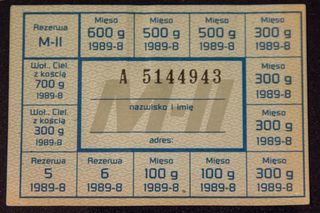 Kartki reglamentacyjne PRL.