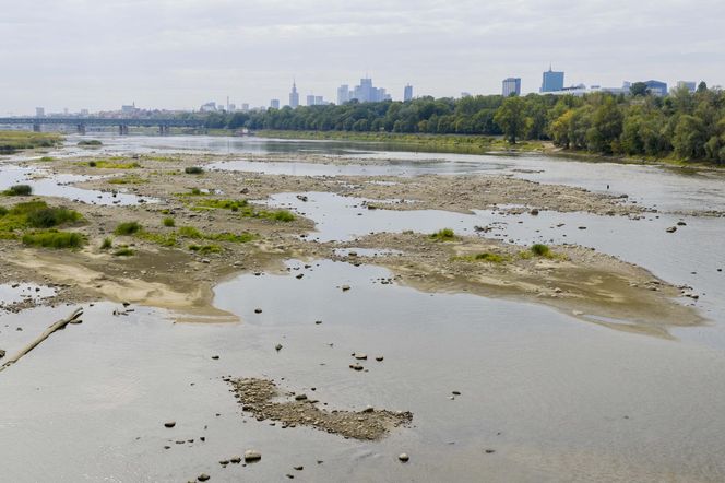 Wisła wysycha. Tak źle nie było nigdy w historii. Zdjęcia z lotu ptaka obrazują skalę suszy