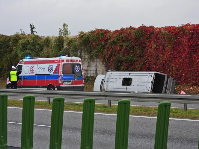 Wypadek busa na S7 pod Grójcem. 11 osób rannych, w akcji śmigłowiec LPR