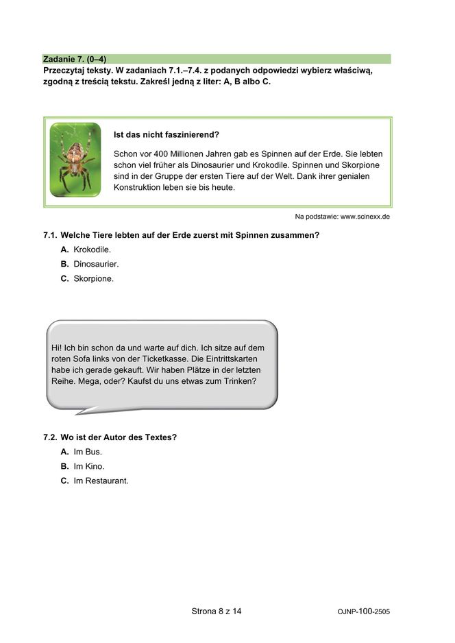Egzamin ósmoklasisty niemiecki 2025 - arkusz CKE 15.05.2025
