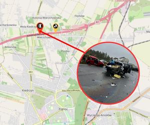 Wypadek na A1. Ciężarówka i osobówki rozbite. Są utrudnienia