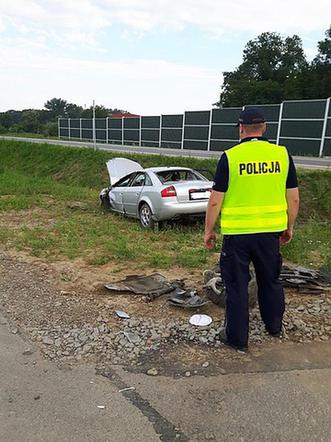 Dachowanie audi w Brzozowie na Podkarpaciu