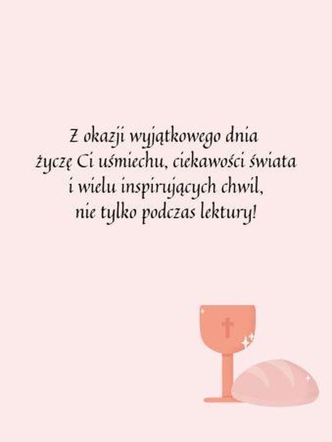 Dedykacja na komunię do książki
